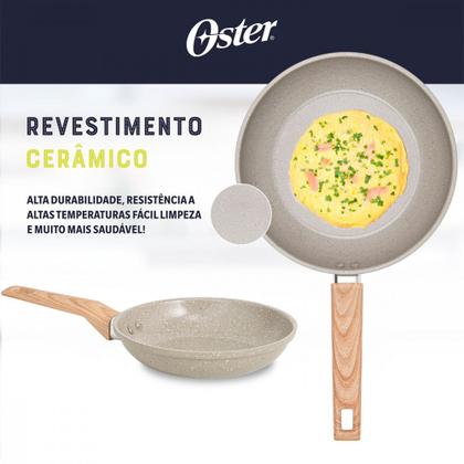 Imagem de Jogo de Panelas 5 PeÃas Oster Marble Edition Antiaderente InduÃÃo CerÃmica Cinza Claro - 142488.08