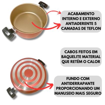 Imagem de Jogo De Panelas 5 Peças Antiaderente Com Tampa De Vidro GAL
