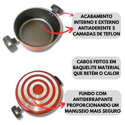 Imagem de Jogo De Panelas 5 Peças Antiaderente Com Tampa De Vidro