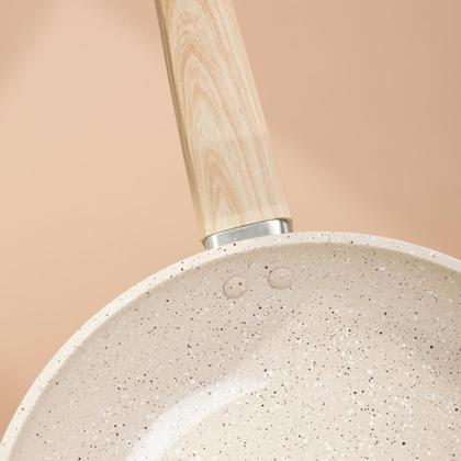 Imagem de Jogo de Panelas 5 Peças Marble Edition Cream Indução Cerâmica Oster