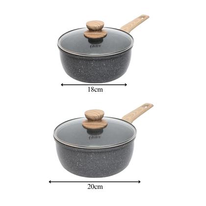 Imagem de Jogo de Panelas 5 Peças Marble Edition Dark Grey Indução Cerâmica Oster