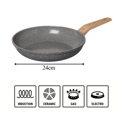 Imagem de Jogo de Panelas 5 Peças Marble Edition Dark Grey Indução Cerâmica Oster