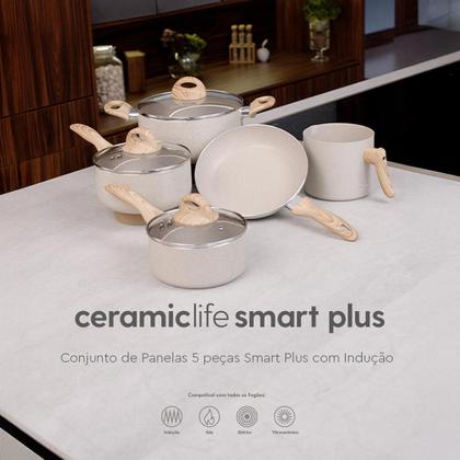 Imagem de Jogo de Panelas 5 peças Smart Plus Areia indução Brinox
