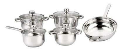 Imagem de Jogo De Panelas 5 Peças Tampa Vidro Aço Inox Wincy 