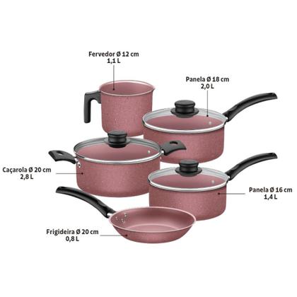 Imagem de Jogo De Panelas 5 Peças Turim Cores Antiaderente Tramontina