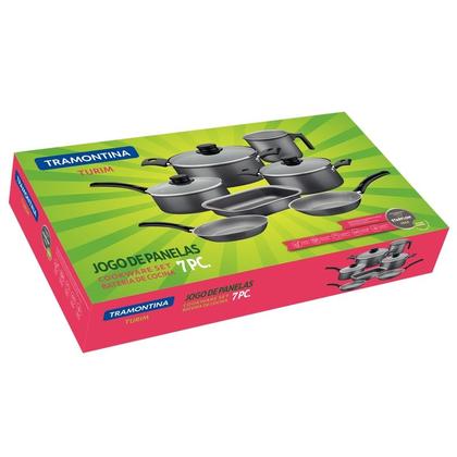 Imagem de Jogo de Panelas 7 Pçs Antiaderente Turim Chumbo Tramontina