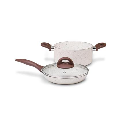 Imagem de Jogo De Panelas  7 Peças Brinox Ceramic Life Vanilla