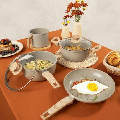 Imagem de Jogo de Panelas 7 Peças Premium Revestimento Cerâmico Antiaderente Indução Oster