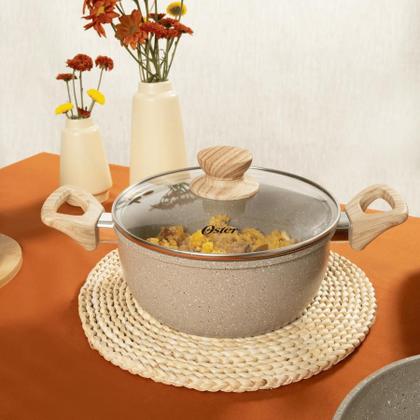 Imagem de Jogo de Panelas 7 Peças Premium Revestimento Cerâmico Antiaderente Indução Oster