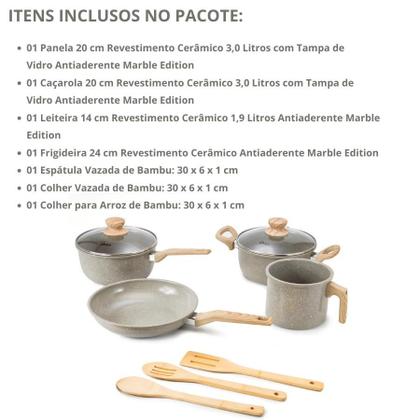 Imagem de Jogo de Panelas 7 Peças Premium Revestimento Cerâmico Antiaderente Indução Oster