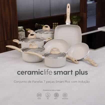 Imagem de Jogo de Panelas 7 peças Smart Plus Areia indução Brinox