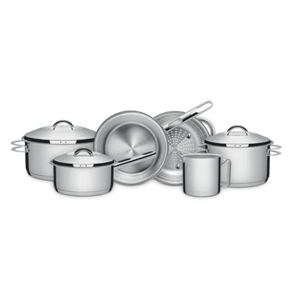 Imagem de Jogo de Panelas 7Peças Inox Fundo Triplo Tramontina Solar