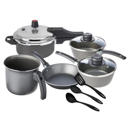 Imagem de Jogo de Panelas 8 peças Panela de Pressão Frigideira Antiaderente e Utensílios