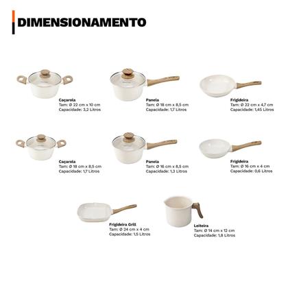 Imagem de Jogo de Panelas 8 Peças Premium 4mm Indução Revestimento Cerâmico