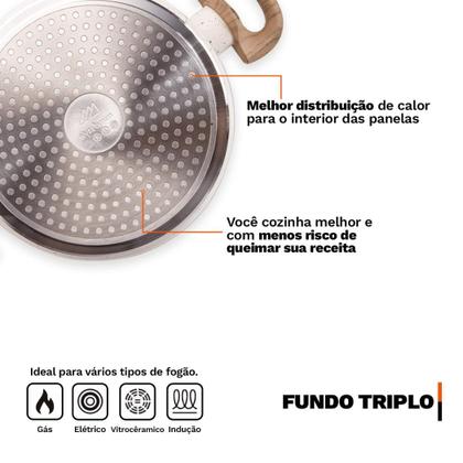 Imagem de Jogo de Panelas 8 Peças Premium 4mm Indução Revestimento Cerâmico