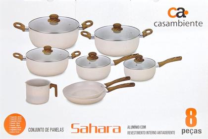 Imagem de Jogo De Panelas 8 Peças Revest. Cerâmico Sahara Casambiente