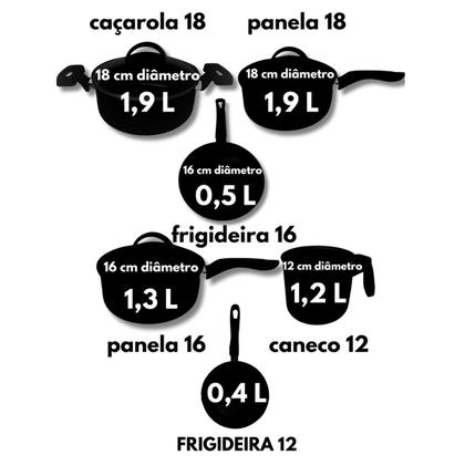 Imagem de Jogo De Panelas 9 Pçs Teflon Tampas Vidro Antiaderente Color