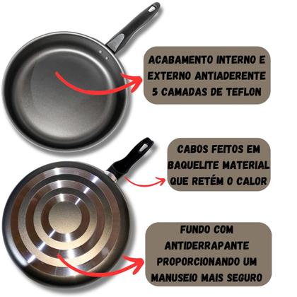 Imagem de Jogo De Panelas 9 Pçs Teflon Tampas Vidro Antiaderente Color