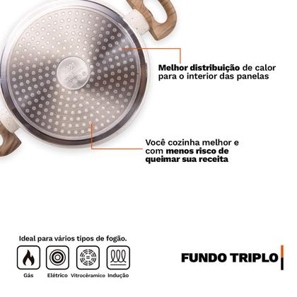 Imagem de Jogo de Panelas 9 Peças Premium 4mm Indução Revestimento Cerâmico