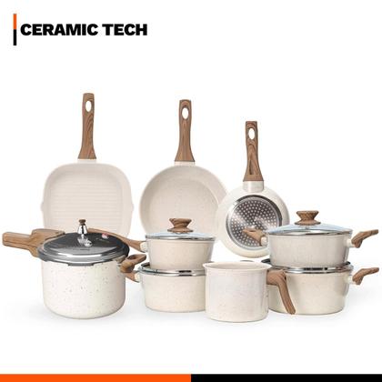 Imagem de Jogo de Panelas 9 Peças Premium 4mm Indução Revestimento Cerâmico