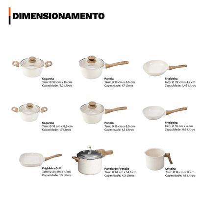 Imagem de Jogo de Panelas 9 Peças Premium 4mm Indução Revestimento Cerâmico