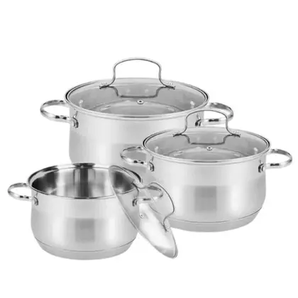 Imagem de Jogo de Panelas Aço Inox Original 19 Peças Acessórios com Fundo 9 Camadas Indução e Gás