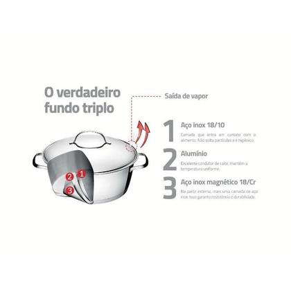 Imagem de Jogo de Panelas Aço Inox Tramontina Allegra 3 Peças