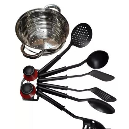 Imagem de Jogo De Panelas Alemãs de Aço Cirurgico Inox 19 Peças