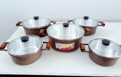 Imagem de Jogo De Panelas Alumínio Fundido Batido Grosso Usinado Cava