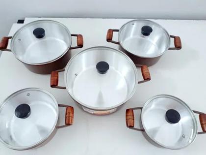 Imagem de Jogo De Panelas Alumínio Fundido Batido Grosso Usinado Cava