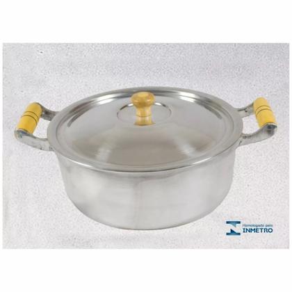 Imagem de Jogo de Panelas Alumínio Puro Fundido Batido Grosso 5 Peças - Puxador de Madeira