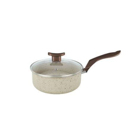 Imagem de Jogo de Panelas Antiaderente 10 Peças Baunilha Com Tampa de Vidro