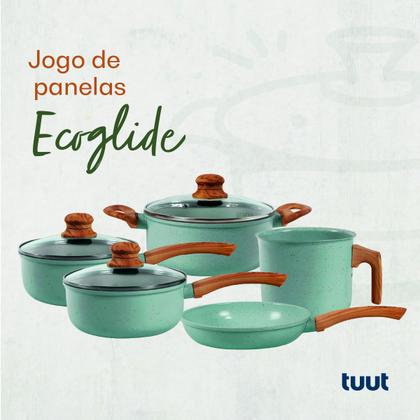 Imagem de Jogo de Panelas Antiaderente Alumínio Indução Ecoglide Tuut 5 Peças Marble