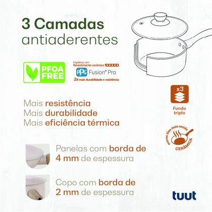 Imagem de Jogo de Panelas Antiaderente Alumínio Indução Ecoglide Tuut 5 Peças Marble