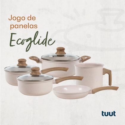 Imagem de Jogo de Panelas Antiaderente Alumínio Indução Ecoglide Tuut 5 Peças Vanilla