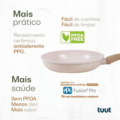 Imagem de Jogo de Panelas Antiaderente Alumínio Indução Ecoglide Tuut 5 Peças Vanilla