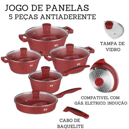 do　ピンク36 Jogo De Panelas Antiaderente Cerâmica Conjunto 5 Peças Gás Indução