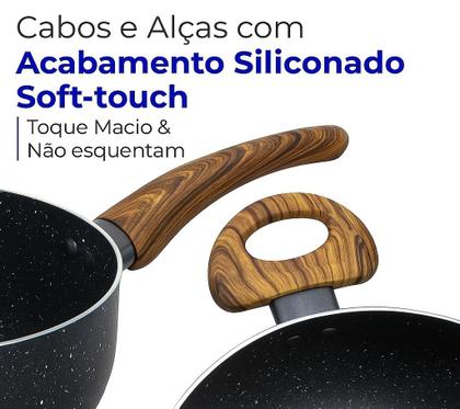 Imagem de Jogo de Panelas Antiaderente Cerâmica Indução e Gás 5 Peças