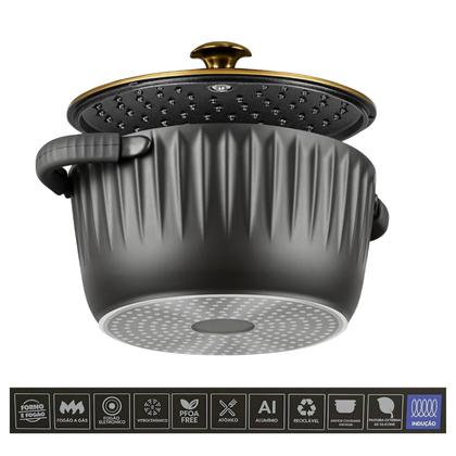 Imagem de Jogo de Panelas Antiaderente Cerâmica Kit 4 Peças Indução Concept Gold