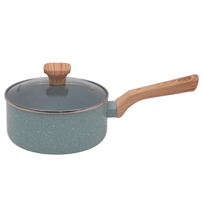 Imagem de Jogo De Panelas Antiaderente Cerâmica Mimo Style 5 Peças Green Panelas Caçarola Frigideira e Leiteira Cor Verde