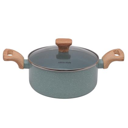 Imagem de Jogo De Panelas Antiaderente Cerâmica Mimo Style 5 Peças Green Panelas Caçarola Frigideira e Leiteira Cor Verde