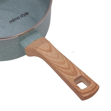 Imagem de Jogo De Panelas Antiaderente Cerâmica Mimo Style 5 Peças Green Panelas Caçarola Frigideira e Leiteira Cor Verde