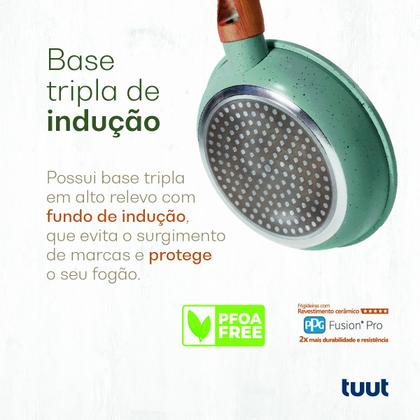 Imagem de Jogo De Panelas Antiaderente Cerâmico Indução Fundo Triplo Tuut Ecoglid 8 Peças Marble