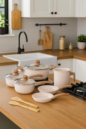 Imagem de Jogo De Panelas Antiaderente Cerâmico Indução Fundo Triplo Tuut Ecoglid 8 Peças