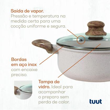 Imagem de Jogo De Panelas Antiaderente Cerâmico Indução Fundo Triplo Tuut Ecoglid 8 Peças