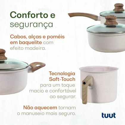 Imagem de Jogo De Panelas Antiaderente Cerâmico Indução Fundo Triplo Tuut Ecoglid 8 Peças