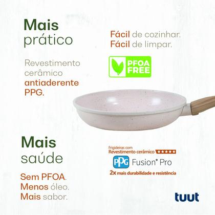 Imagem de Jogo De Panelas Antiaderente Cerâmico Indução Fundo Triplo Tuut Ecoglid 8 Peças