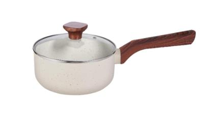 Imagem de Jogo De Panelas Antiaderente Indução 10 Peças Fundo Triplo Pratic Cook Marmol Vanilla Mimo Style