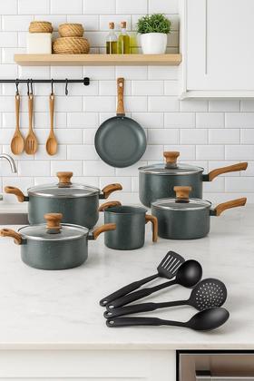 Imagem de Jogo De Panelas Antiaderente Pratic Cook Granito Indução Mimo Style Cerâmica 10 Peças