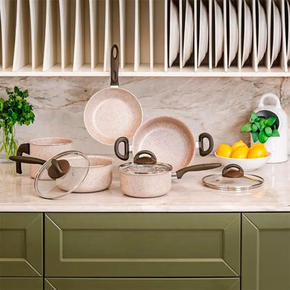 Imagem de Jogo de Panelas Brinox Alumínio Antiaderente 5 Peças Suprema